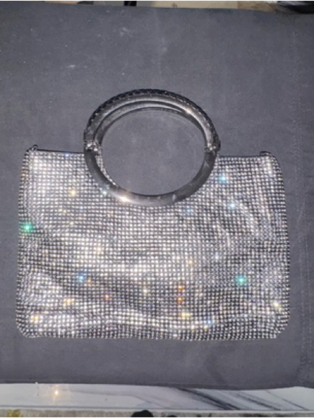 Sparkling Black Rhinestone Wristlet Clutch